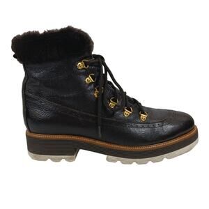 Valentina Dark Brown Lace-Up Boots with Gold Details